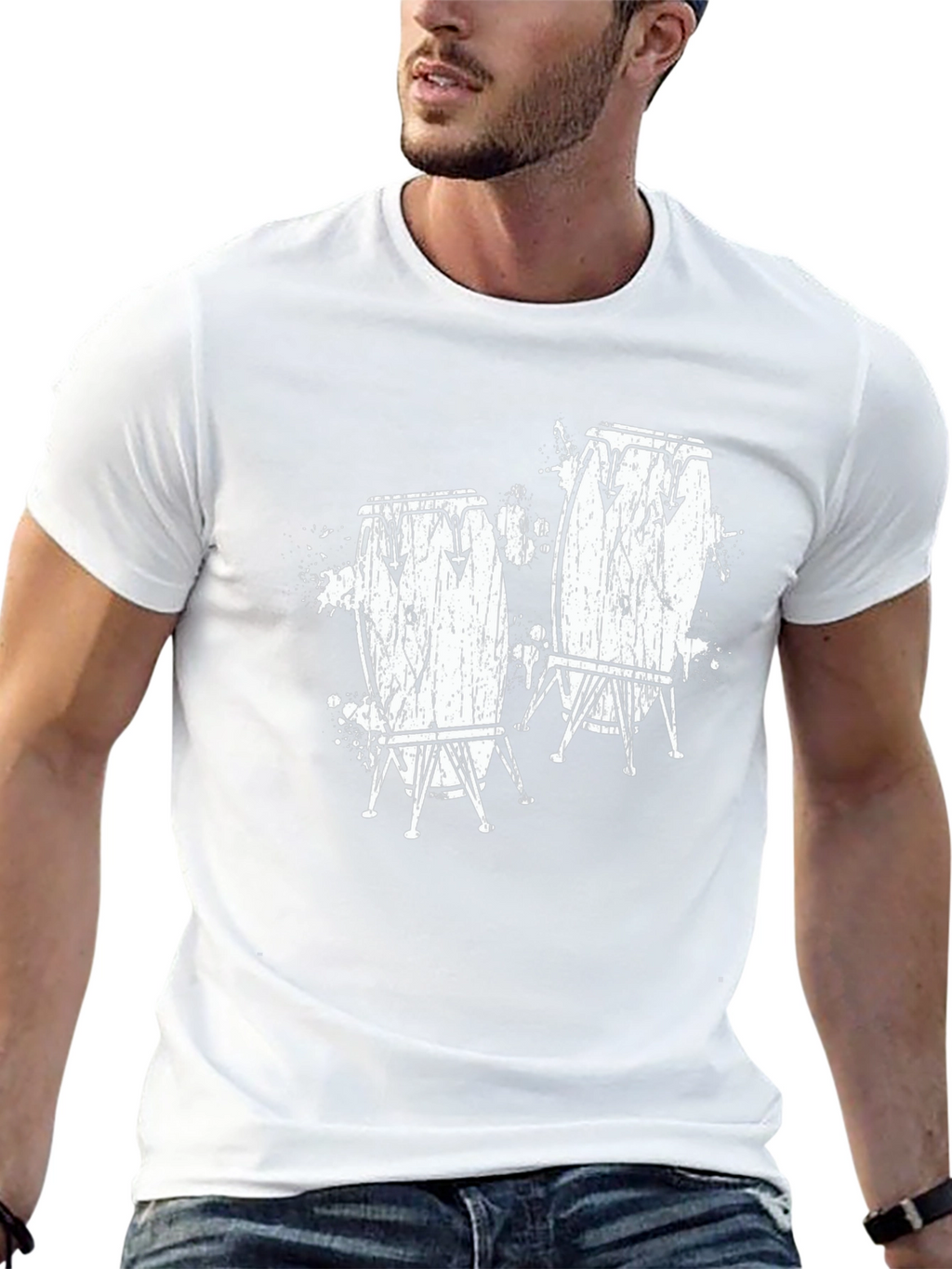 Conga Drum Graphic T-Shirt - Black