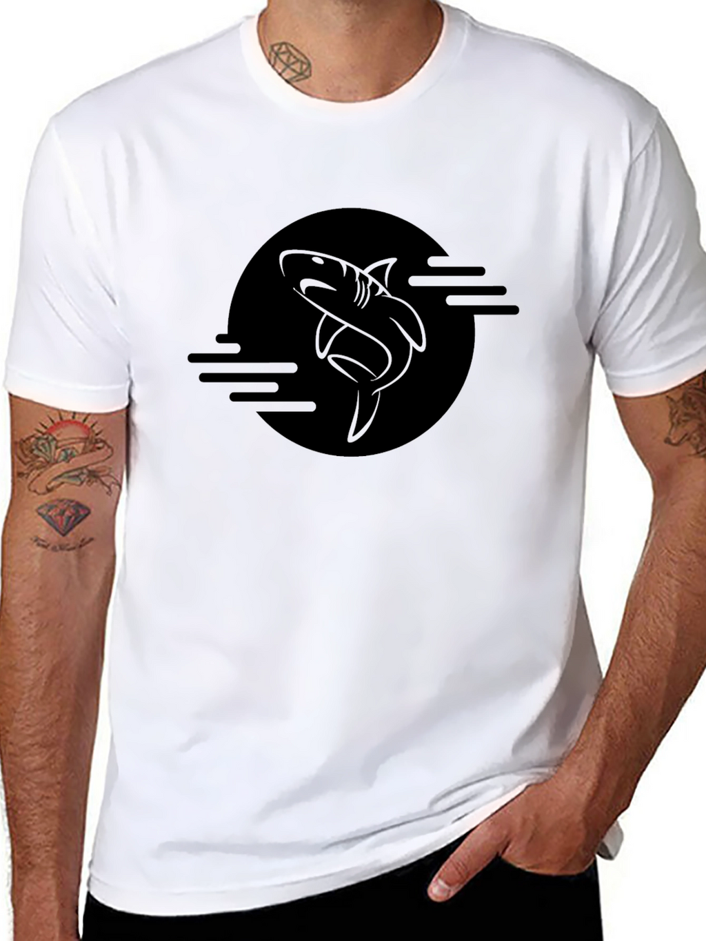 Shark Graphic Black T-Shirt - Mens Fashion