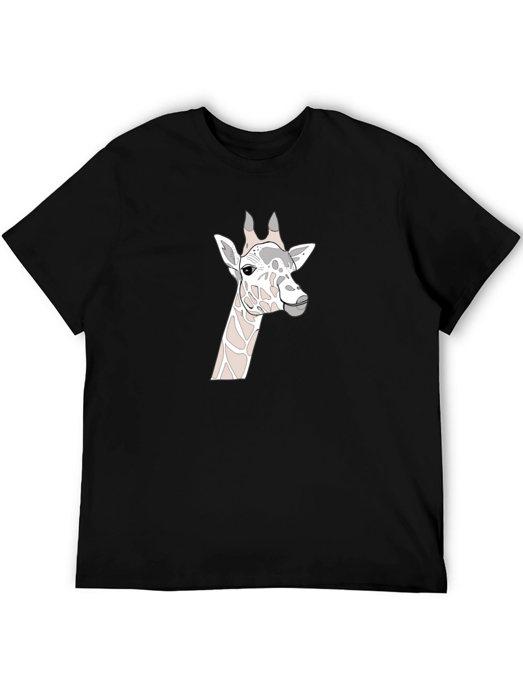 Giraffe Graphic Print Black T-Shirt