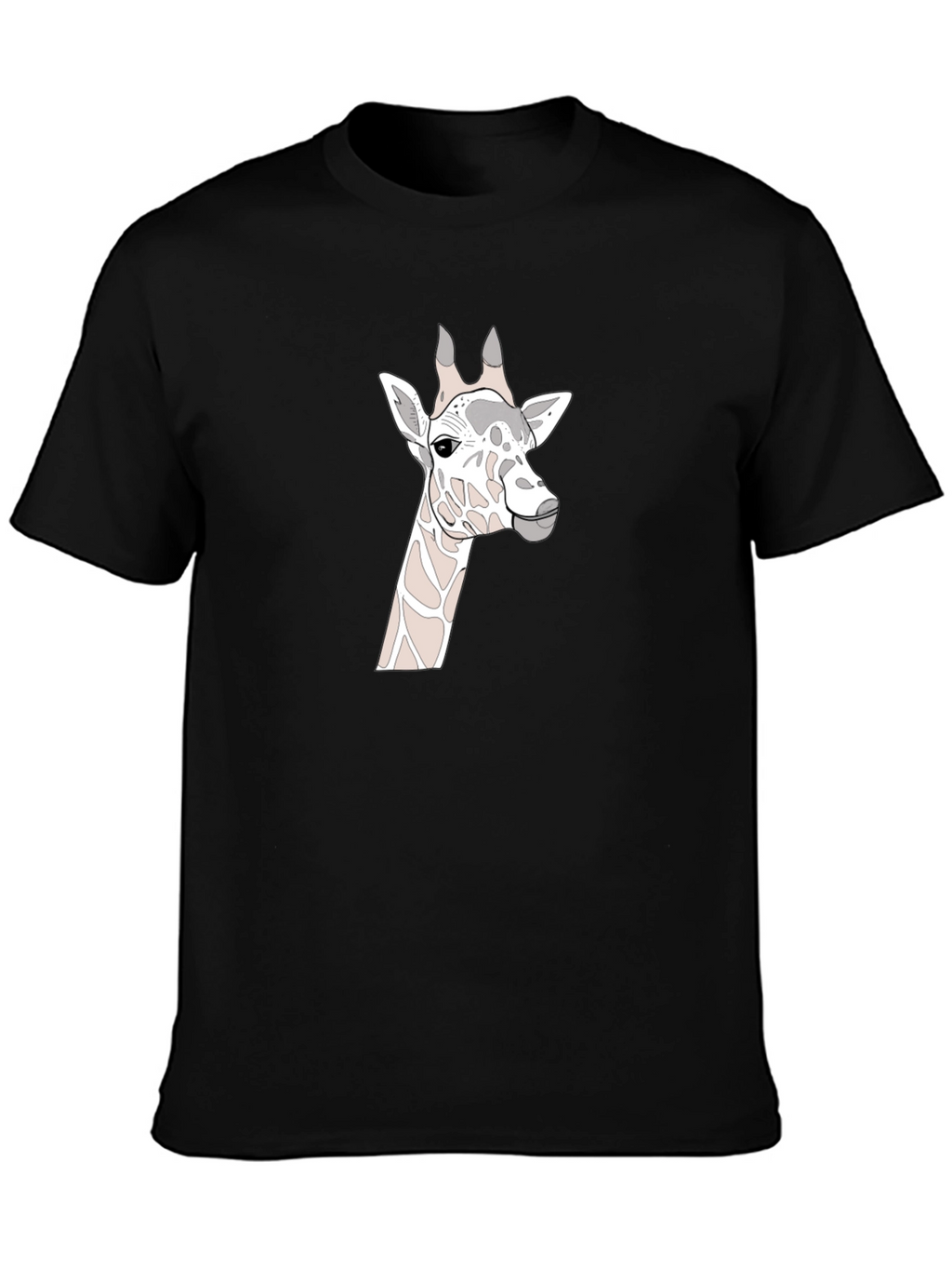 Giraffe Graphic Print Black T-Shirt