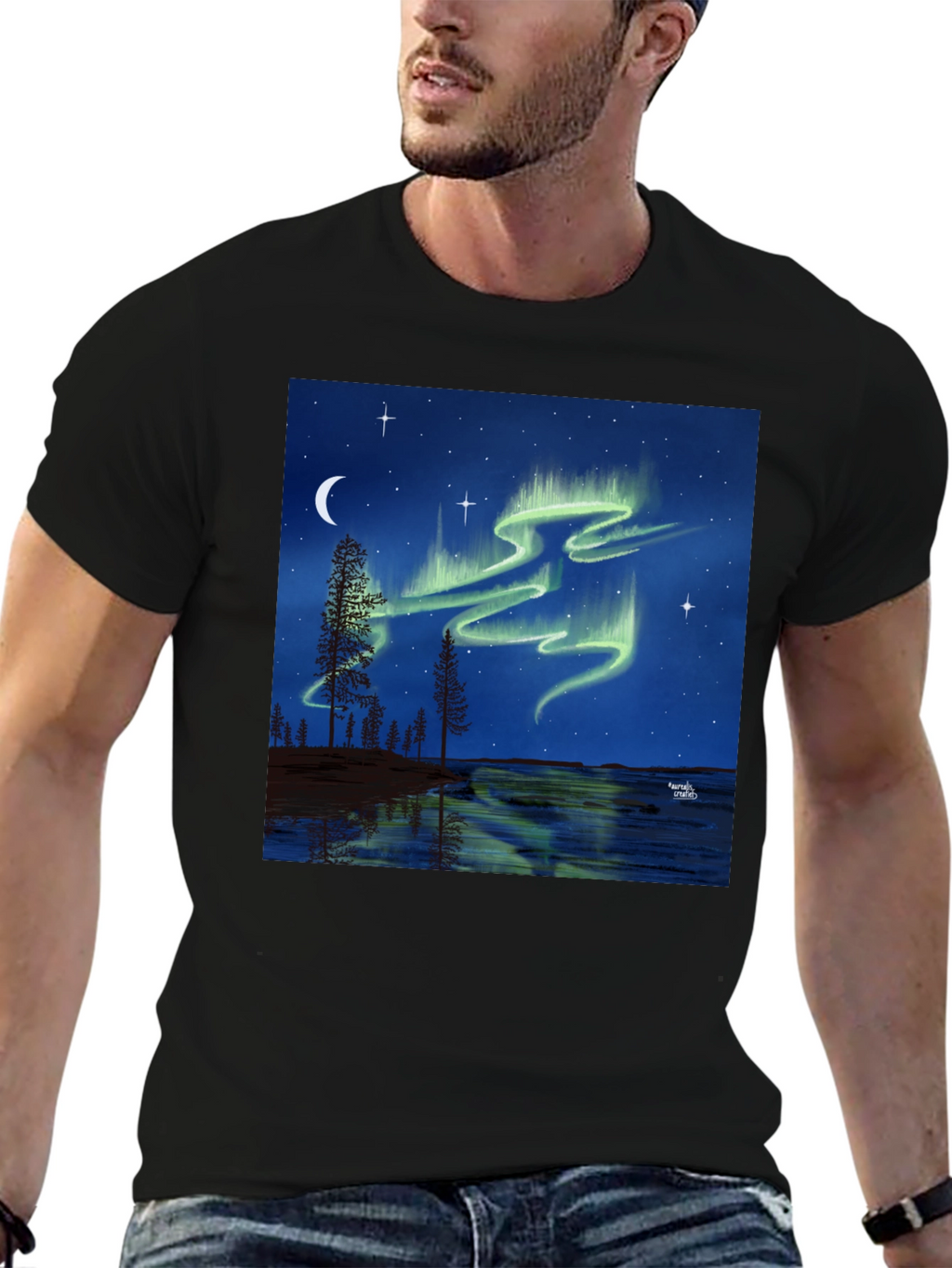 Aurora Borealis Black T-Shirt