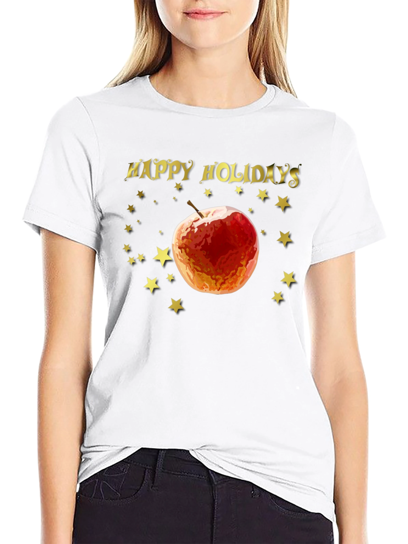 Happy Holidays Apple Star Tee