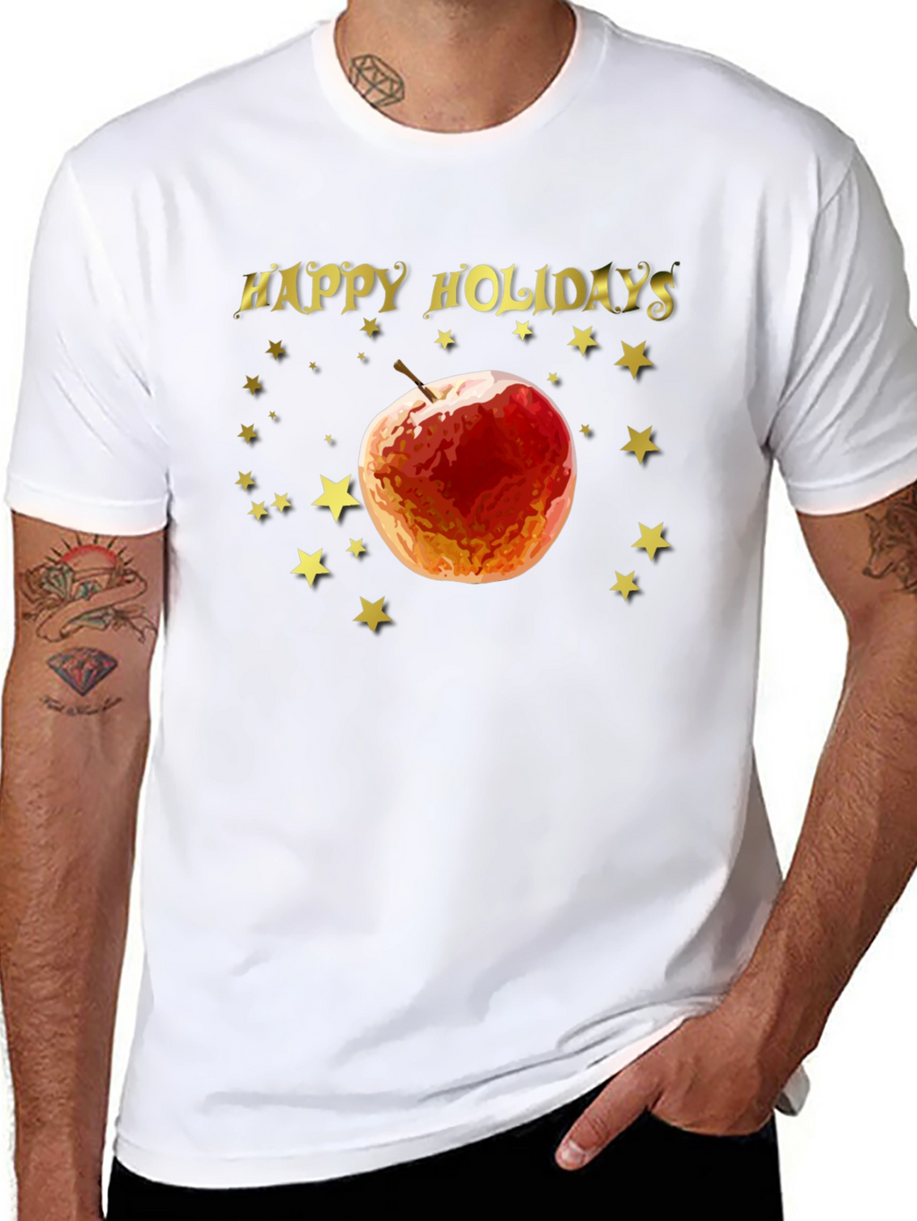 Happy Holidays Apple Star Tee