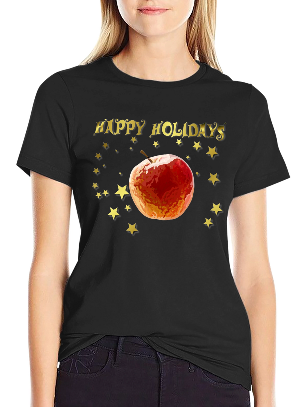 Happy Holidays Apple Star Tee