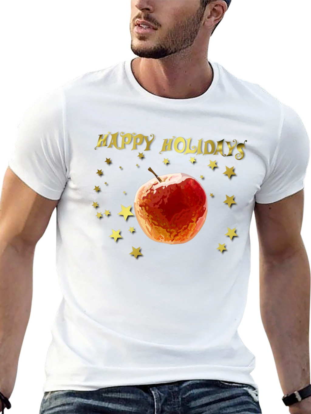 Happy Holidays Apple Star Tee