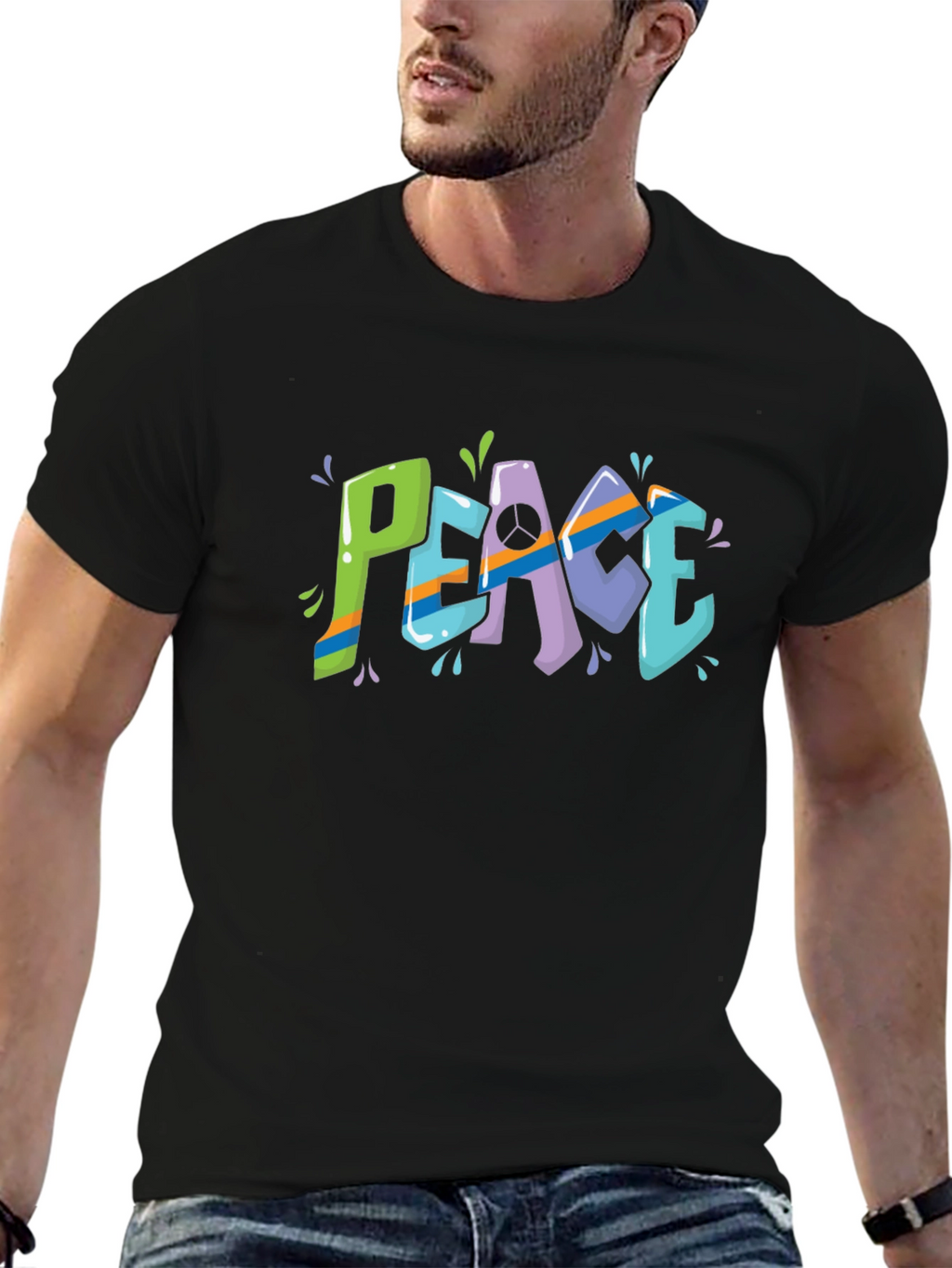 Peace Sign Graphic T-Shirt - Stylish & Trendy
