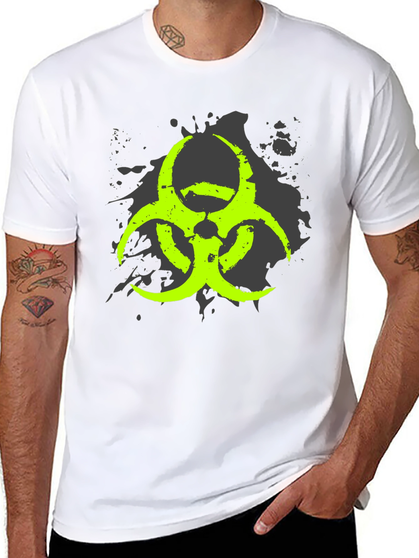 Biohazard Symbol Graphic Black T-Shirt