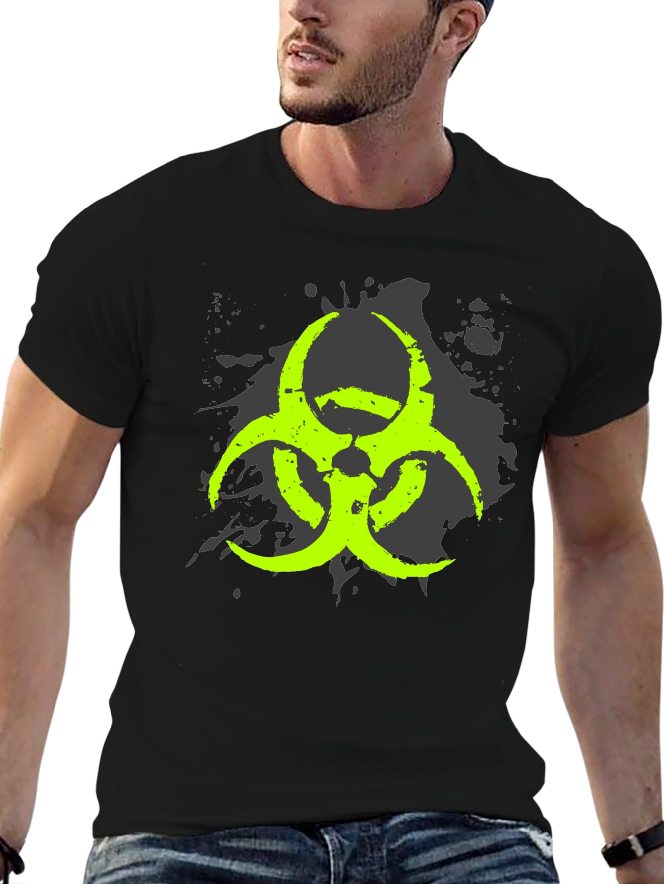Biohazard Symbol Graphic Black T-Shirt
