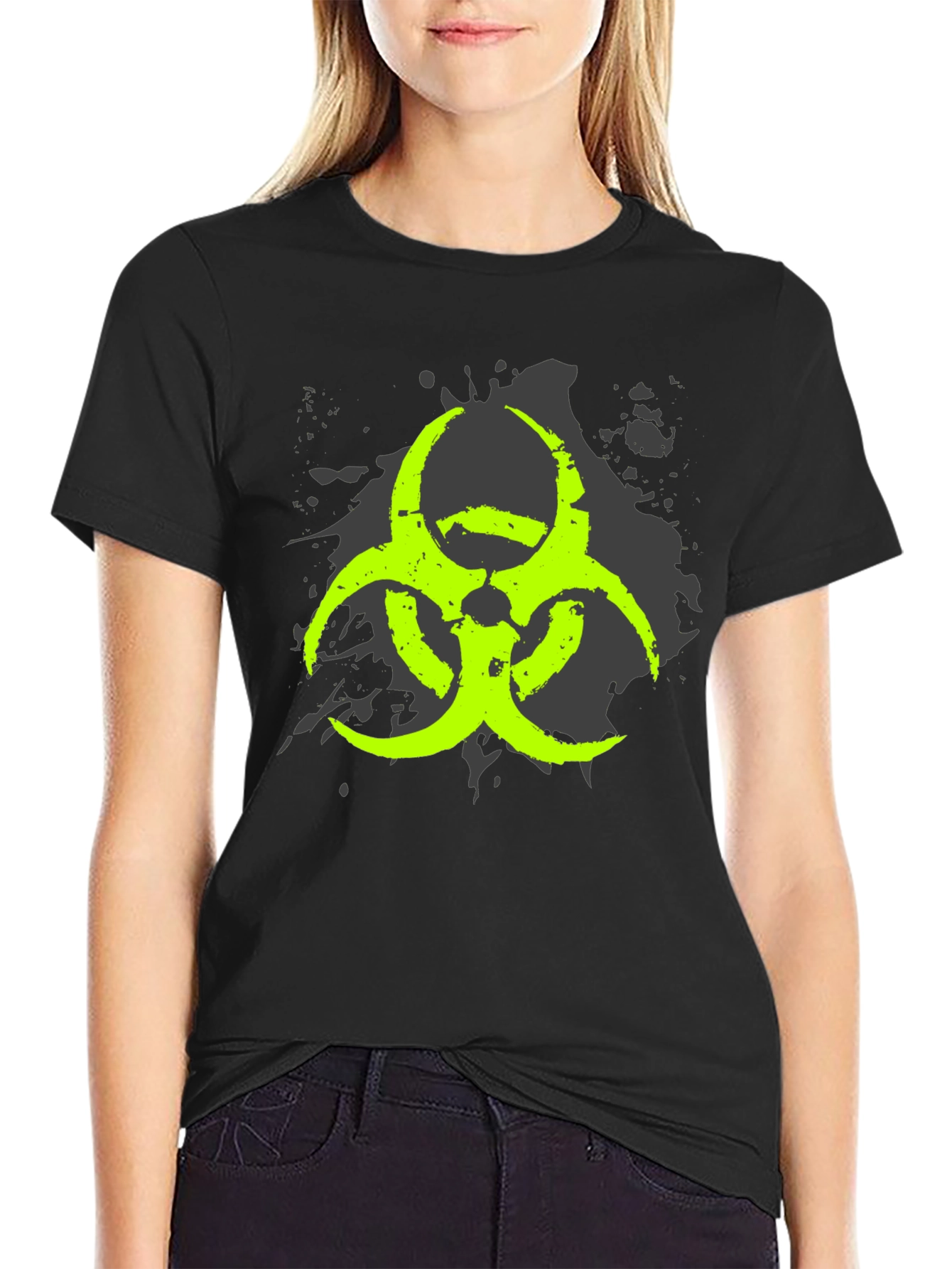 Biohazard Symbol Graphic Black T-Shirt