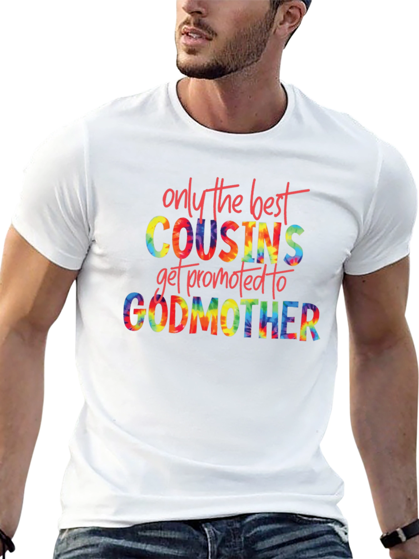 Best Cousins Get Promoted to Godmother Tie Dye T-Shirt