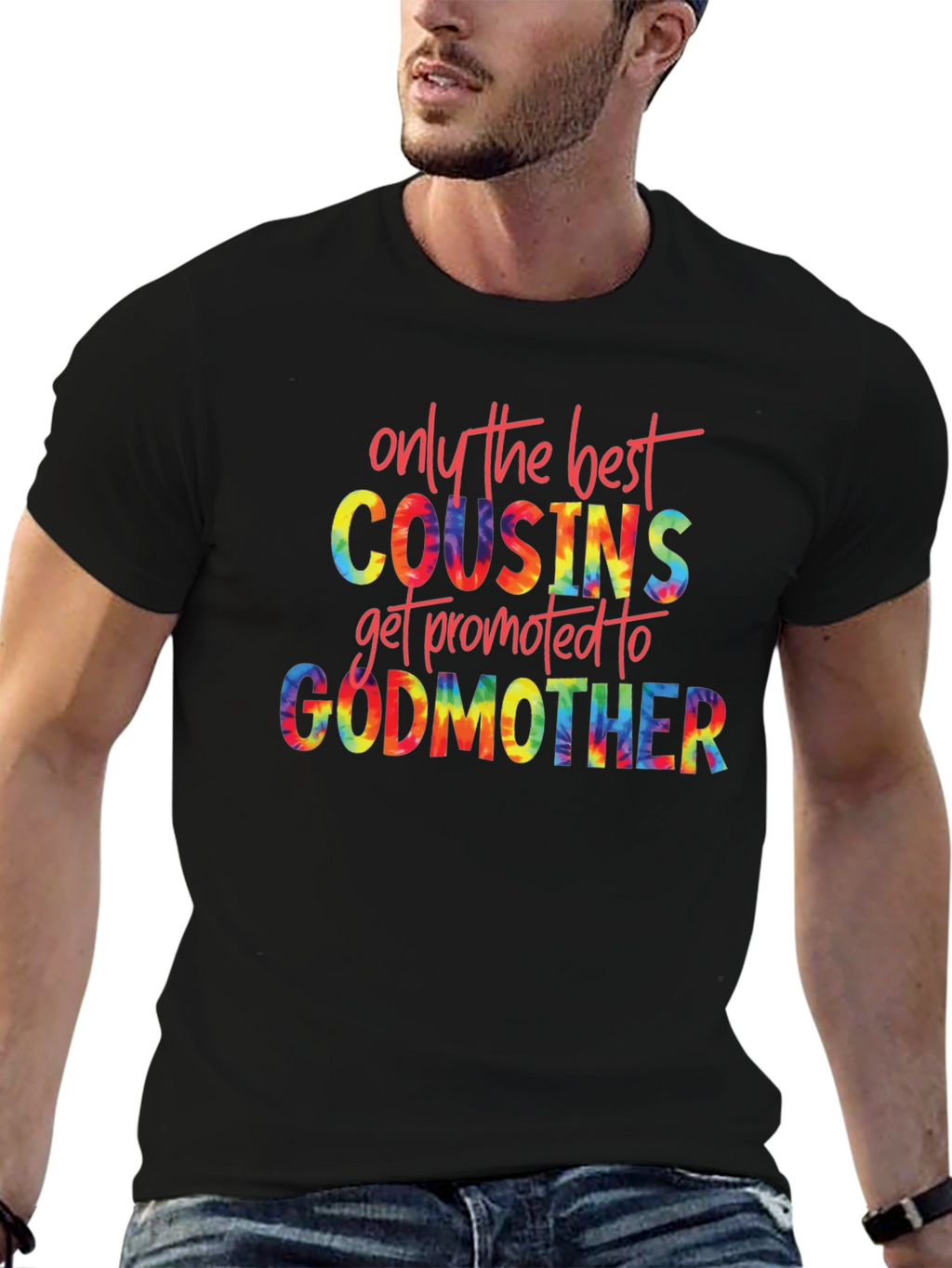 Best Cousins Get Promoted to Godmother Tie Dye T-Shirt