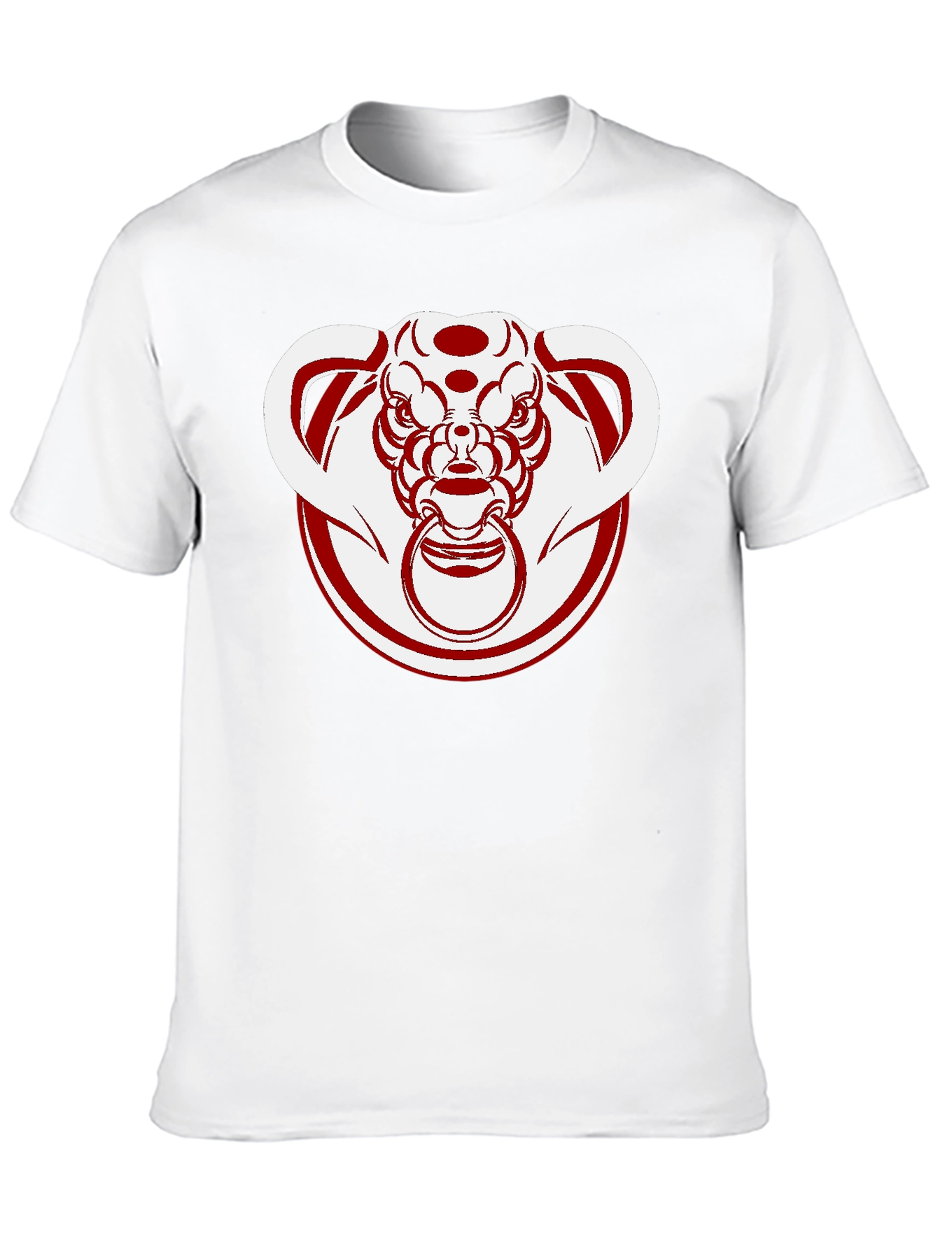 Unique Bull Head Graphic Tee - Black Cotton