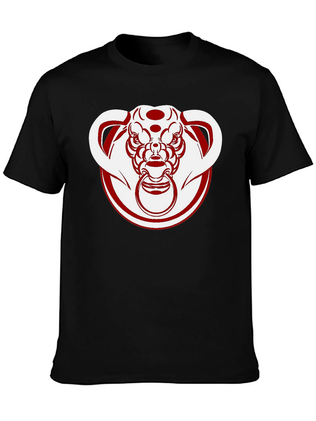 Unique Bull Head Graphic Tee - Black Cotton