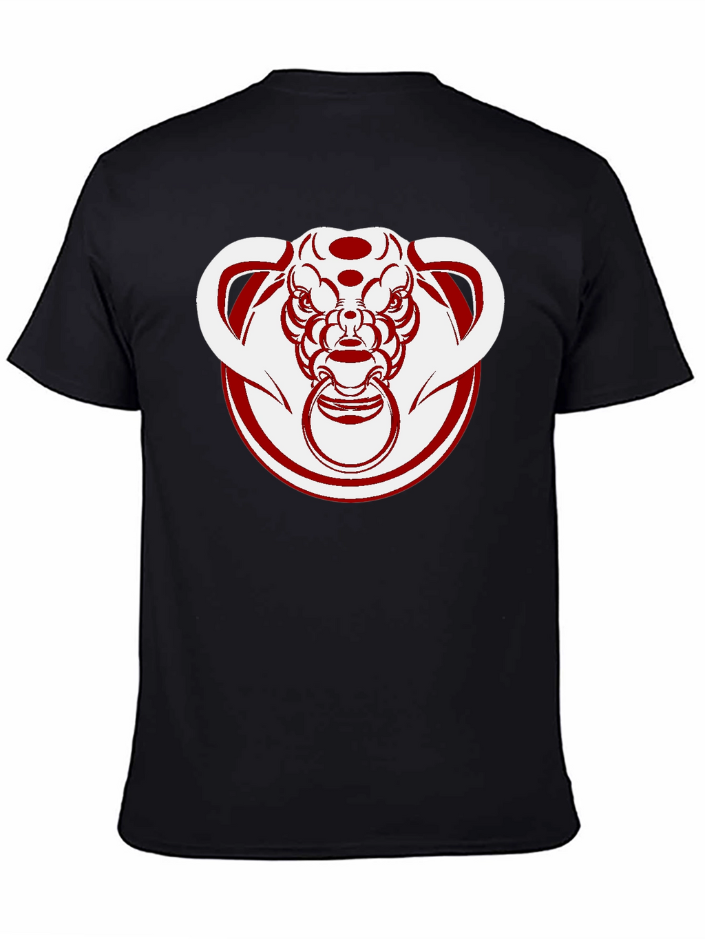 Unique Bull Head Graphic Tee - Black Cotton