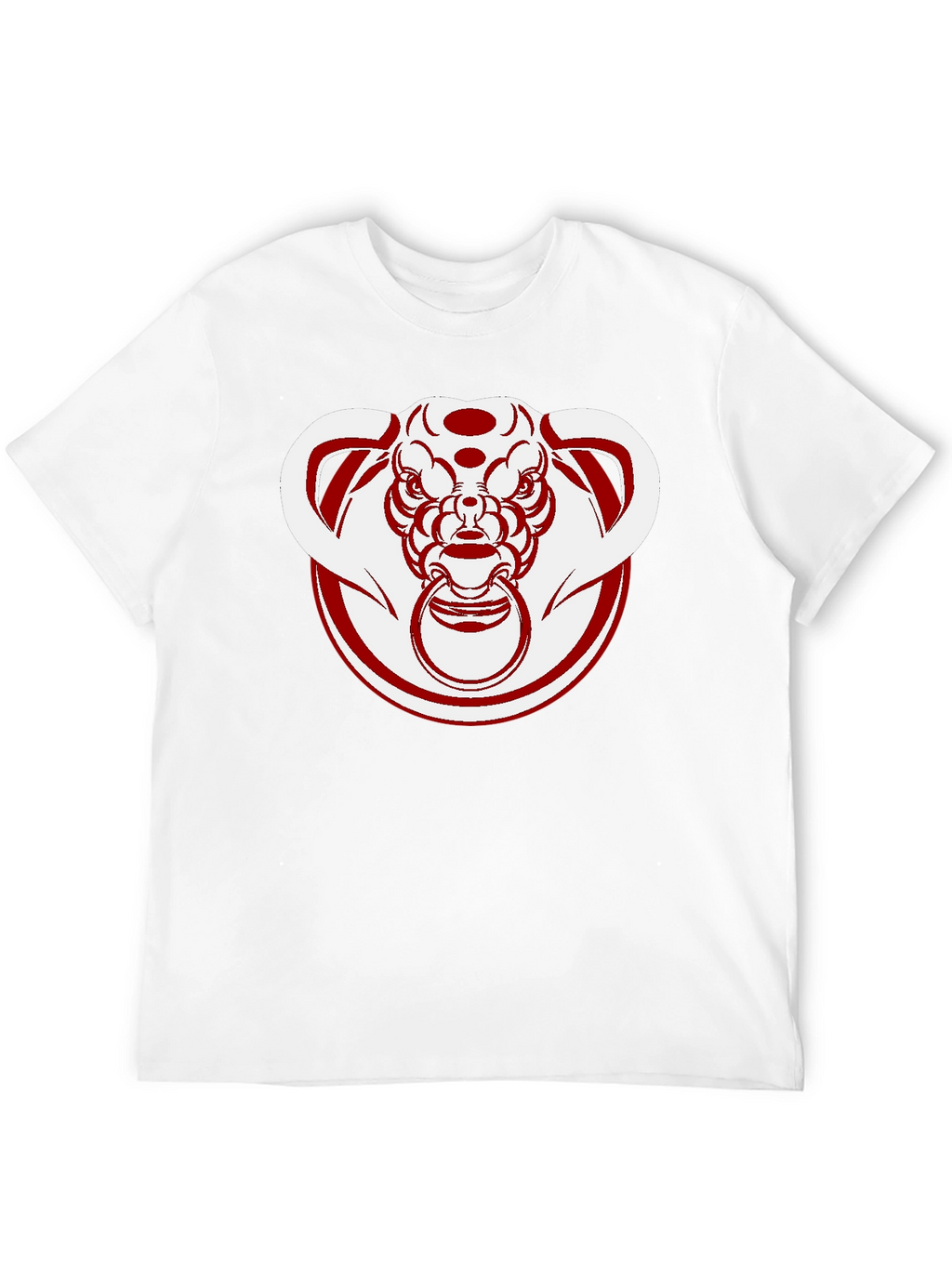Unique Bull Head Graphic Tee - Black Cotton