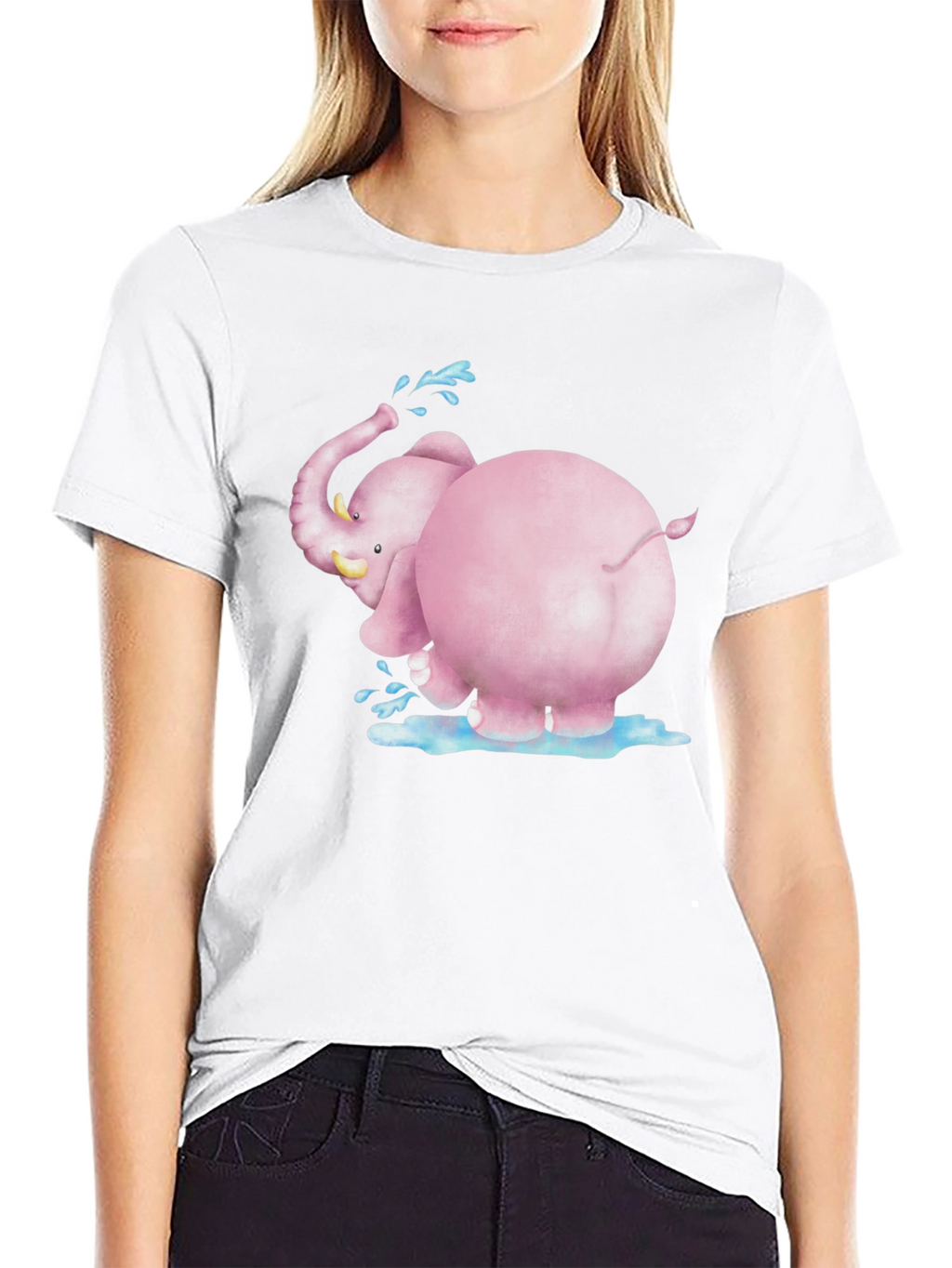 Pink Elephant Graphic Tee - Fun & Unique Design