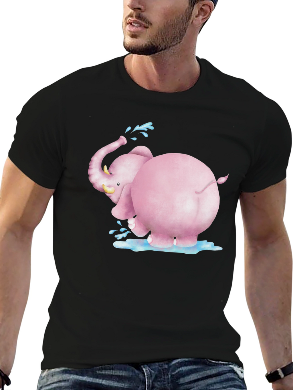 Pink Elephant Graphic Tee - Fun & Unique Design