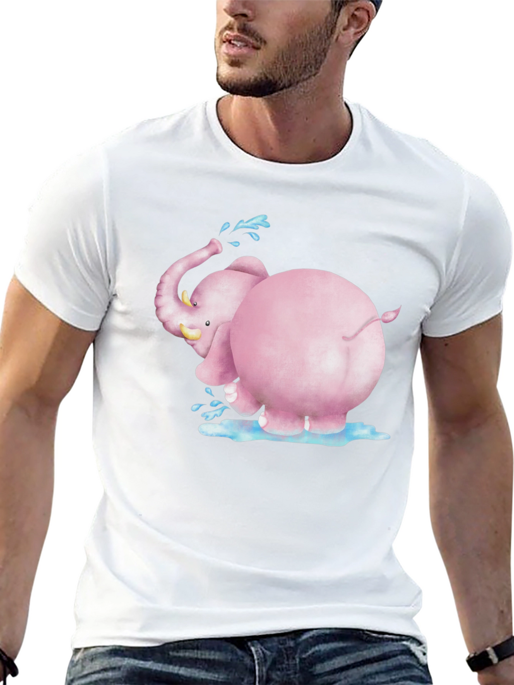 Pink Elephant Graphic Tee - Fun & Unique Design