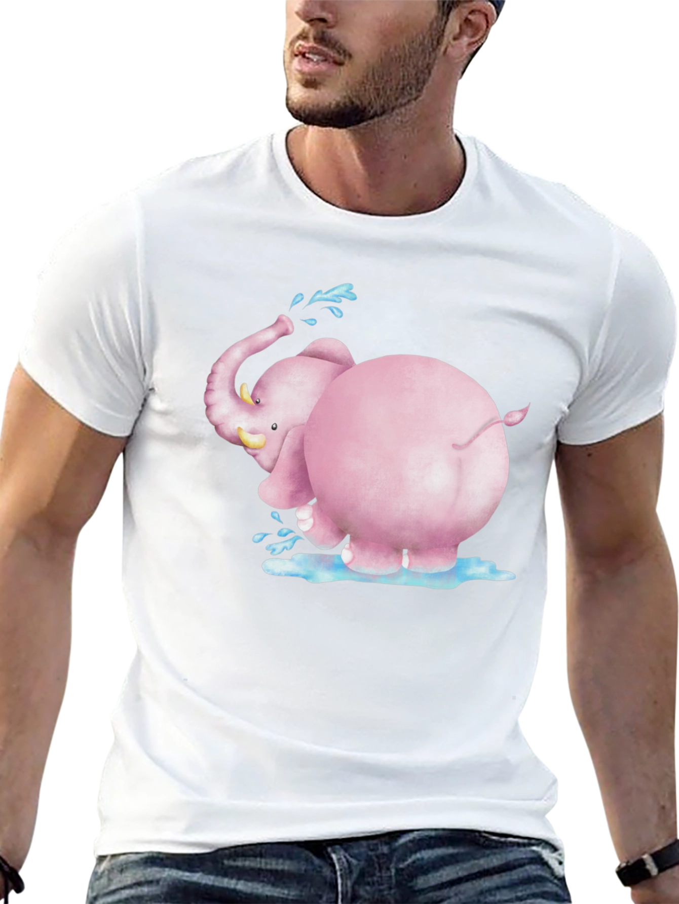 Pink Elephant Graphic Tee - Fun & Unique Design