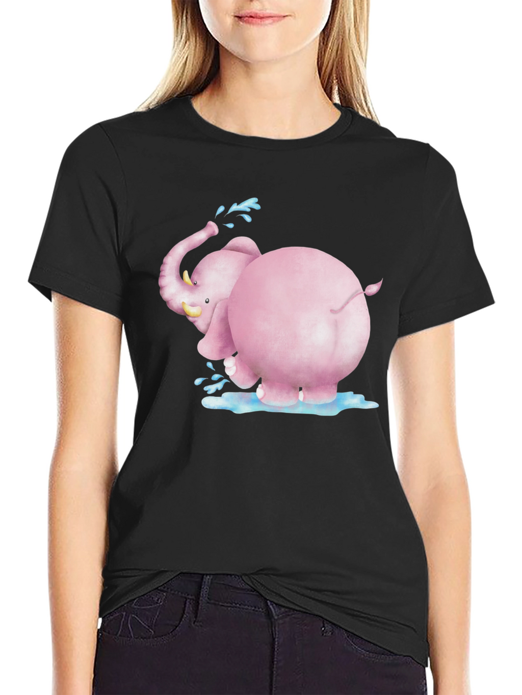 Pink Elephant Graphic Tee - Fun & Unique Design