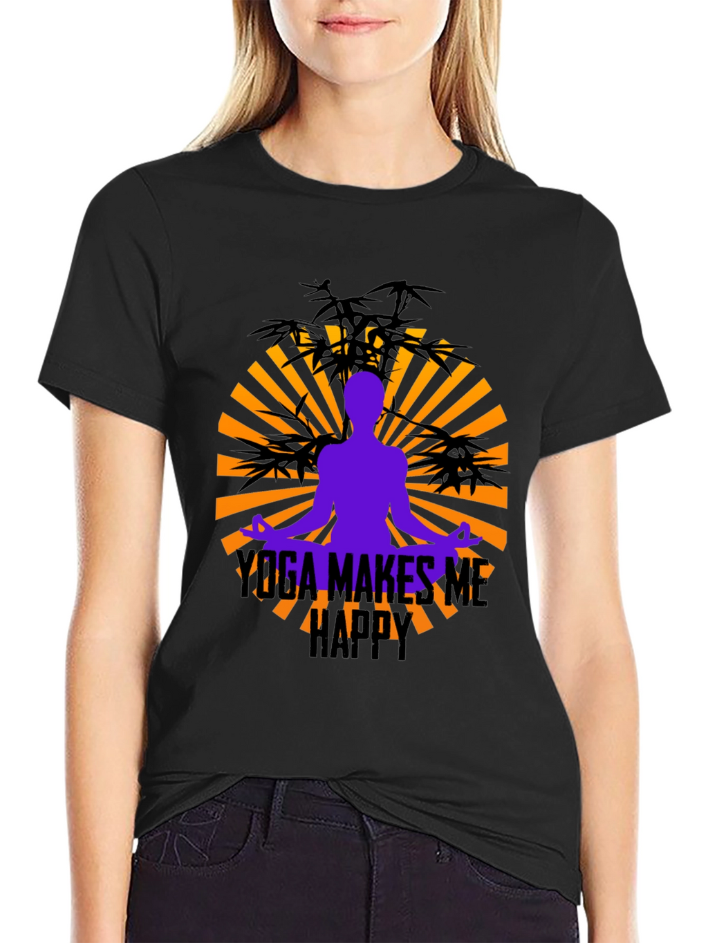Yoga Makes Me Happy Graphic Tee