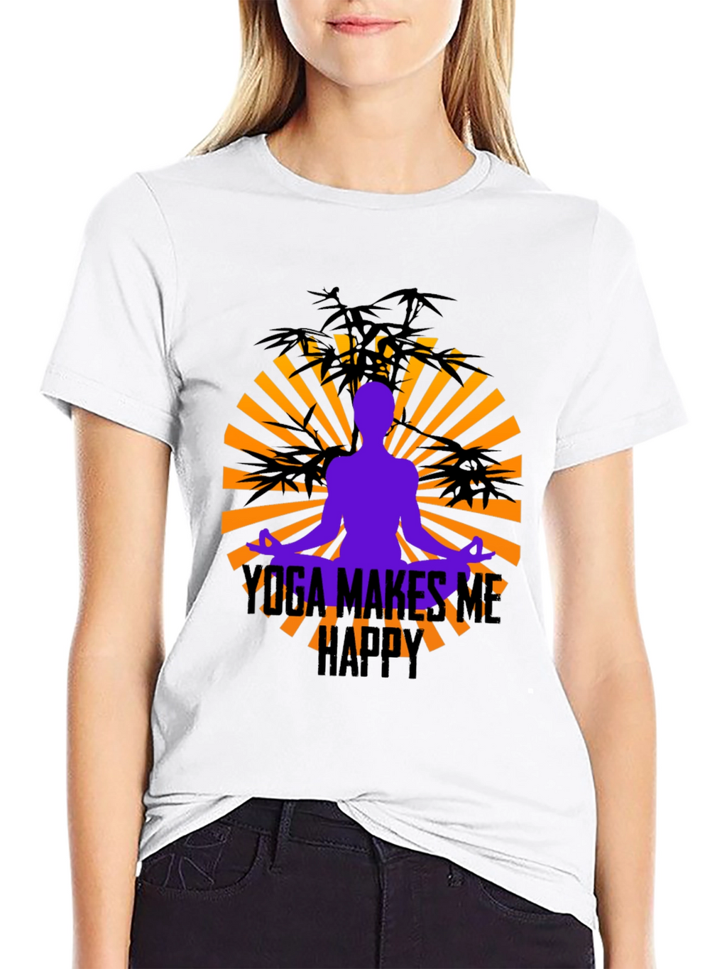 Yoga Makes Me Happy Graphic Tee