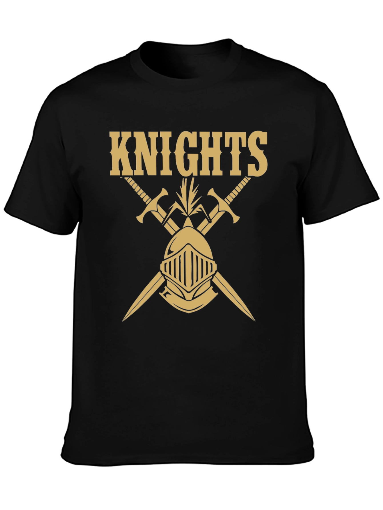 Knights Graphic Tee - Black Cotton T-Shirt