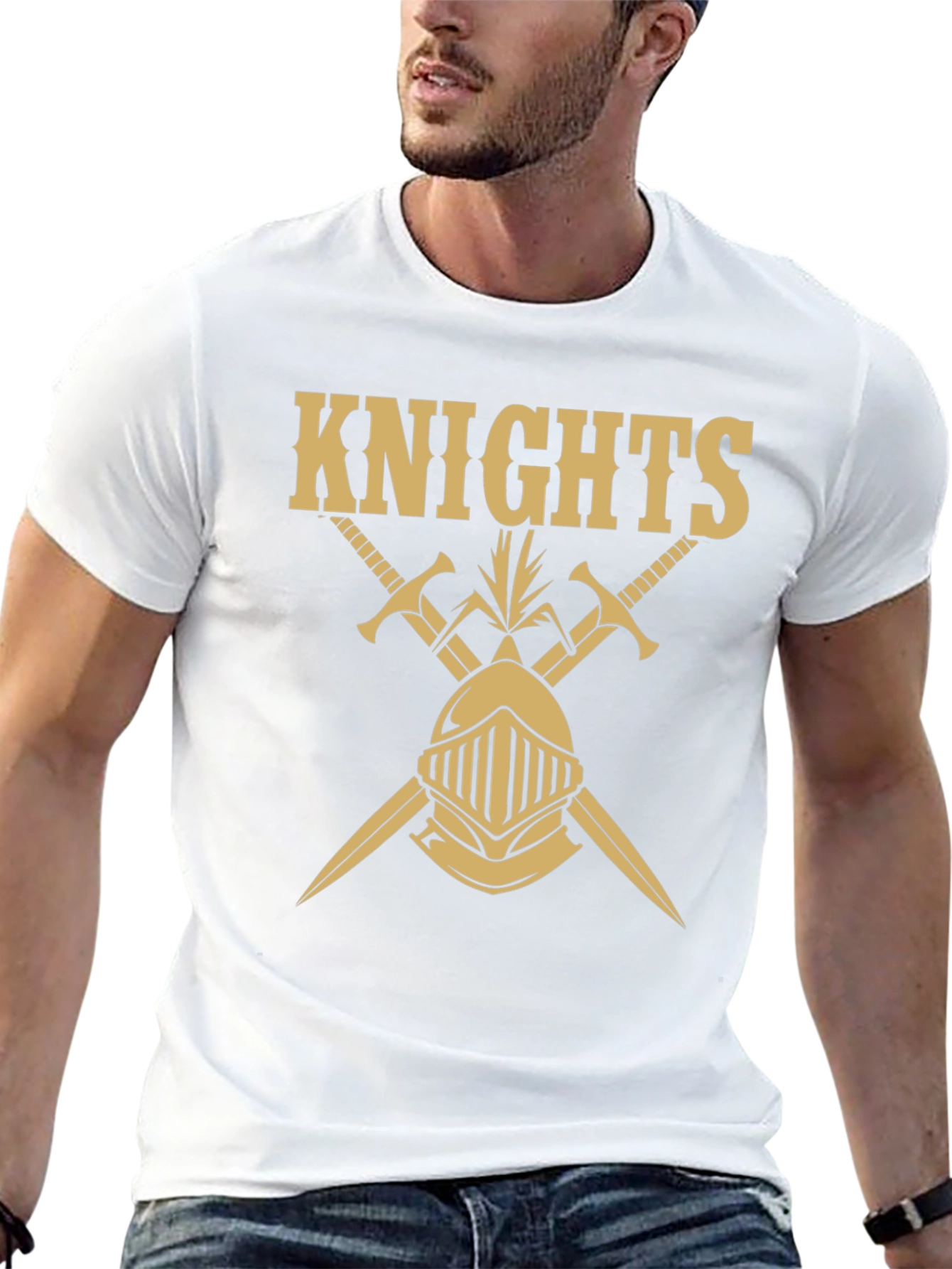 Knights Graphic Tee - Black Cotton T-Shirt