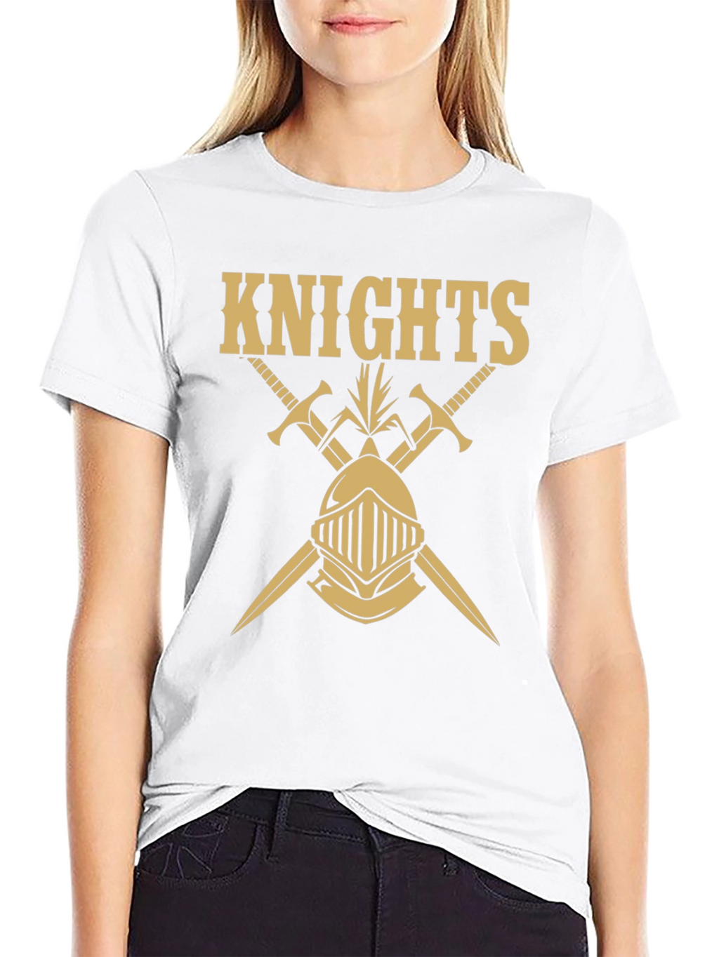 Knights Graphic Tee - Black Cotton T-Shirt