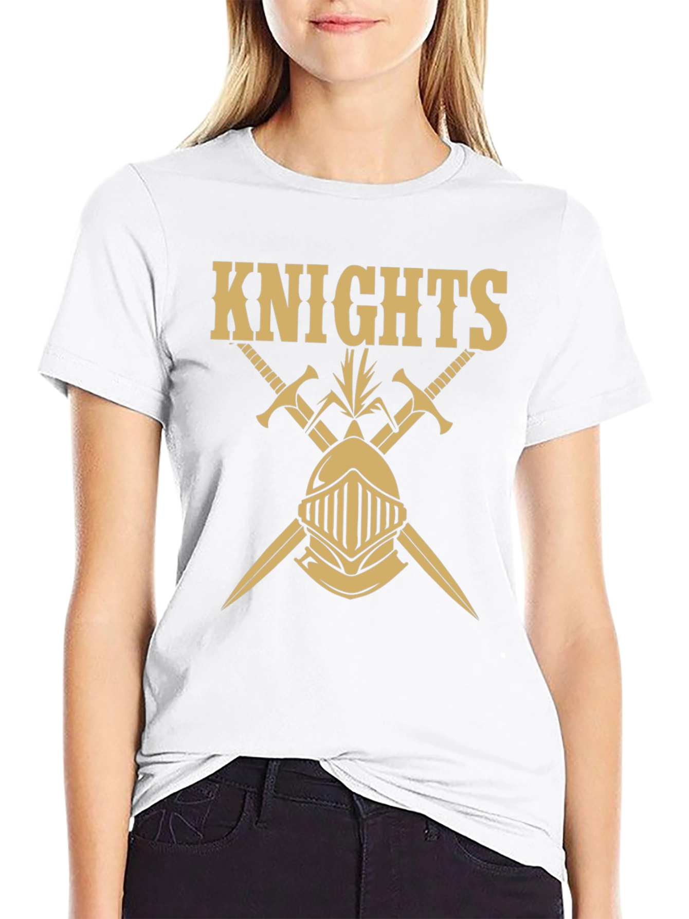 Knights Graphic Tee - Black Cotton T-Shirt