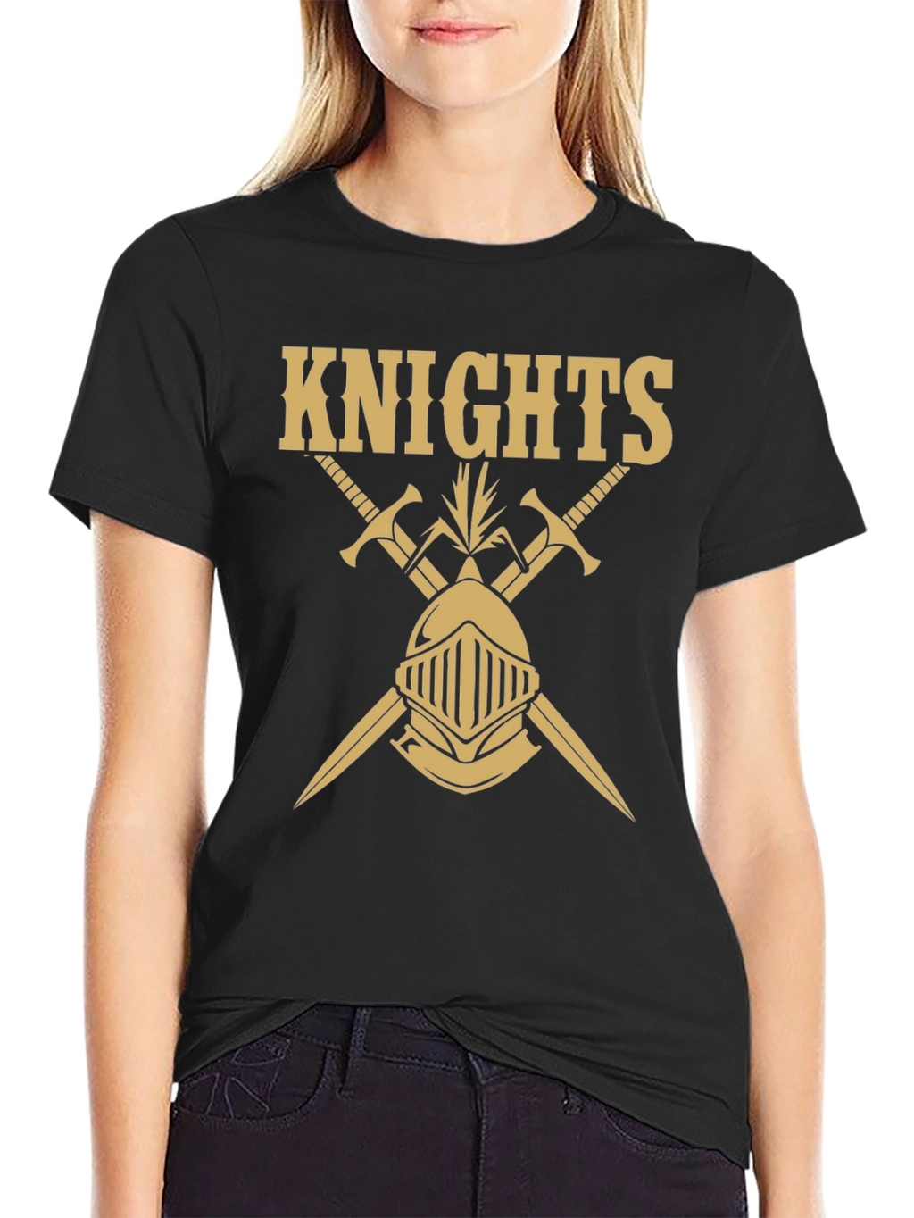 Knights Graphic Tee - Black Cotton T-Shirt