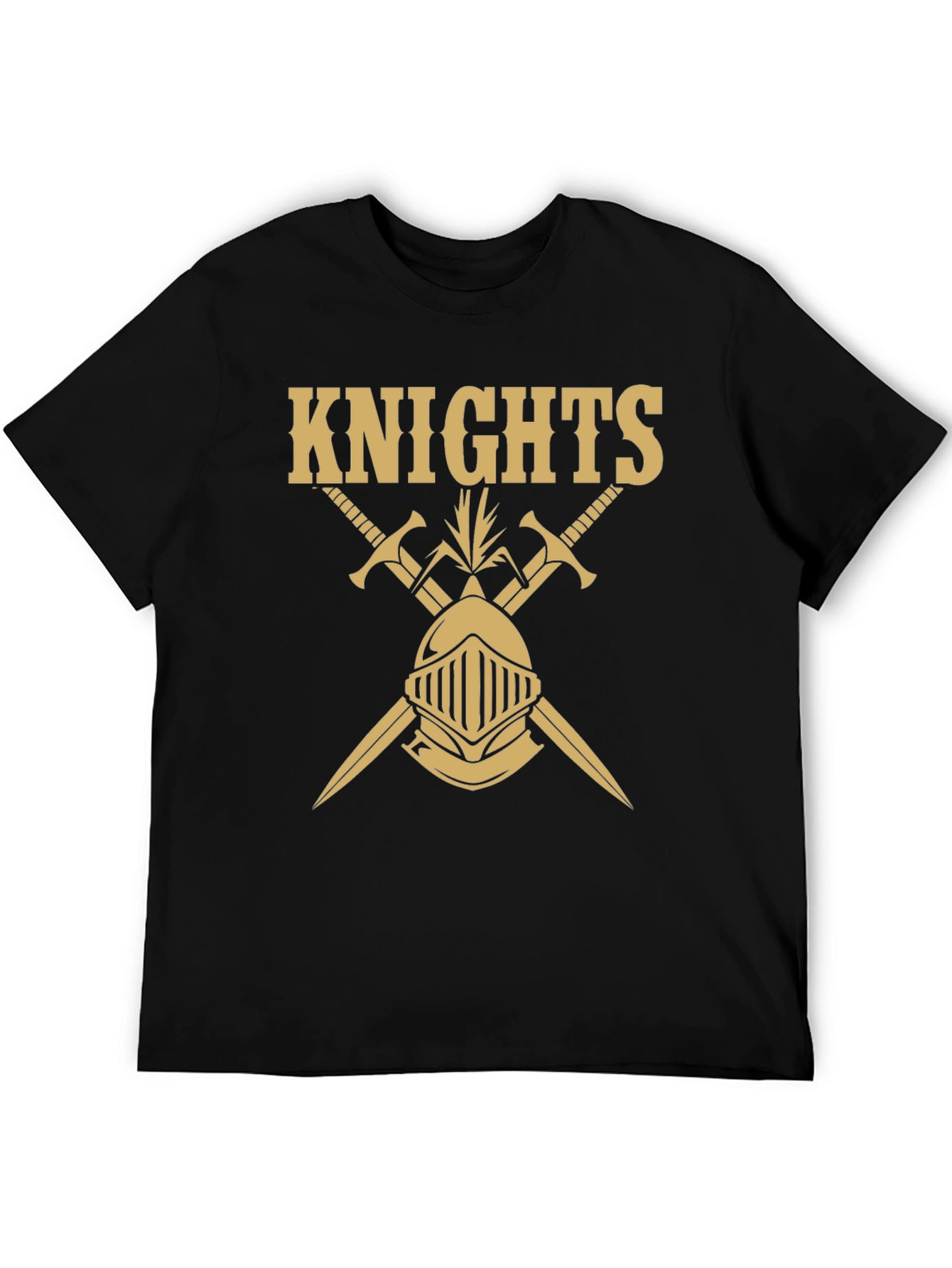 Knights Graphic Tee - Black Cotton T-Shirt