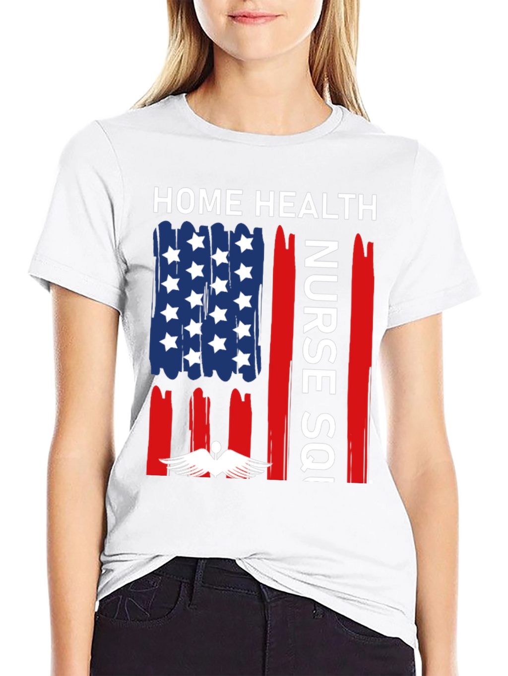 Home Health Nurse T-Shirt - Patriotic Design