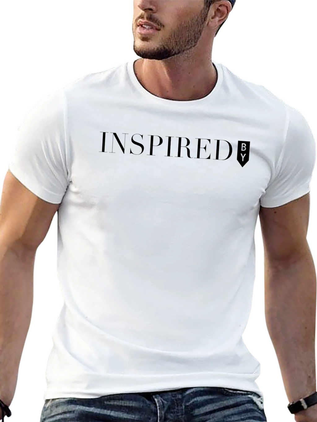 Inspired By Mens Black Graphic T-Shirt