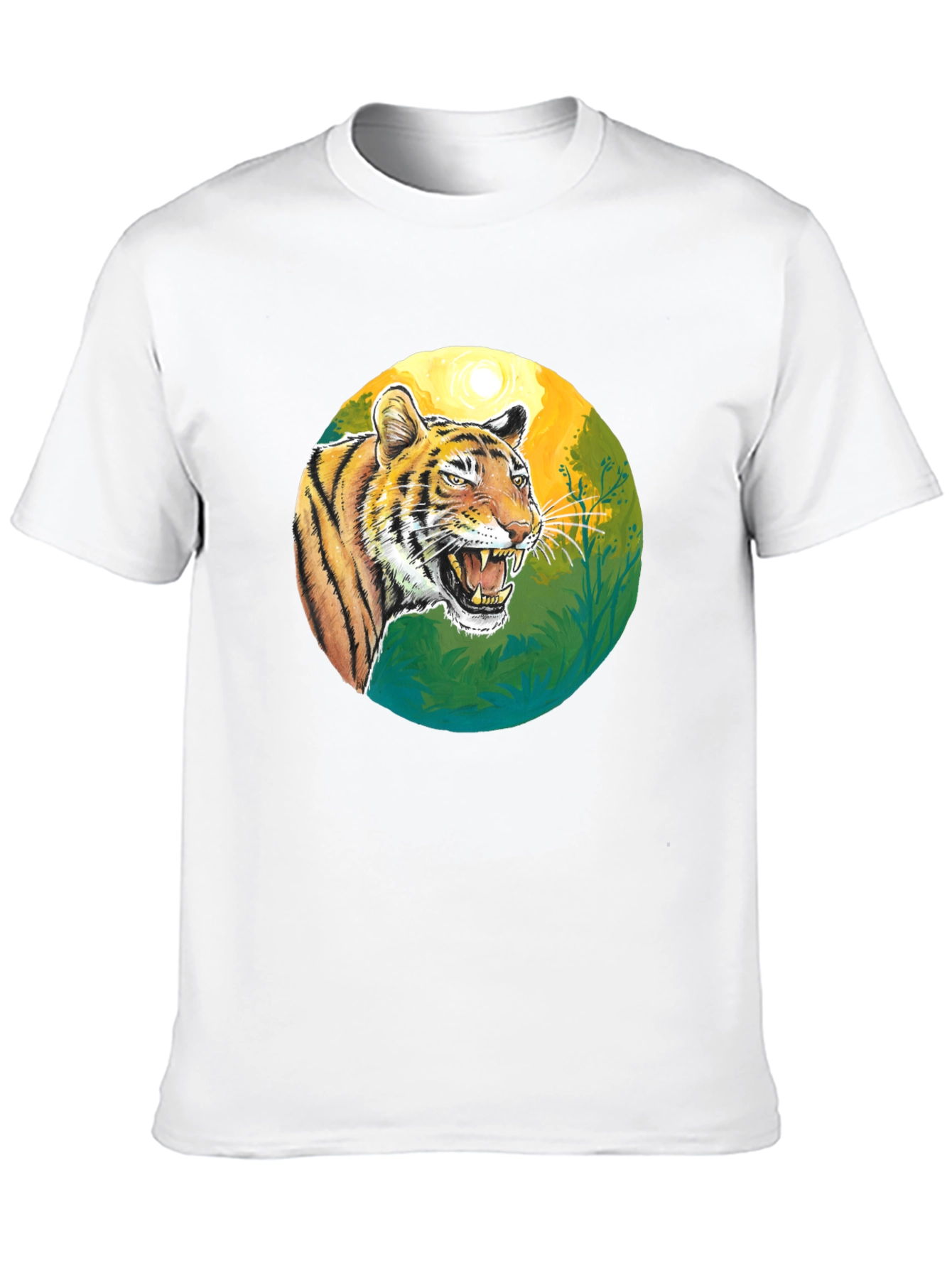 Roaring Tiger Graphic Tee - Black Cotton T-Shirt