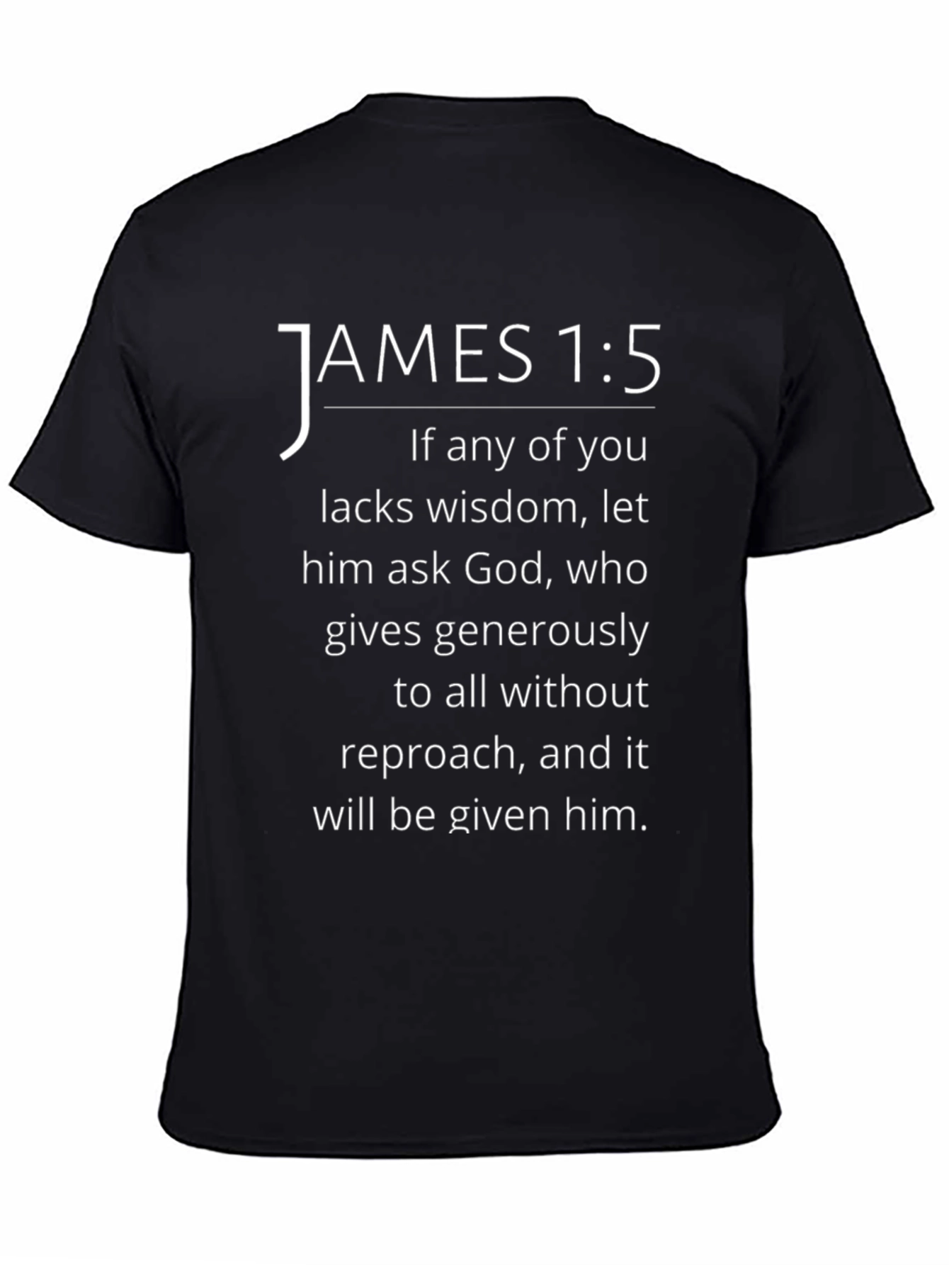 James 1:5 Christian T-Shirt - Wisdom & Faith