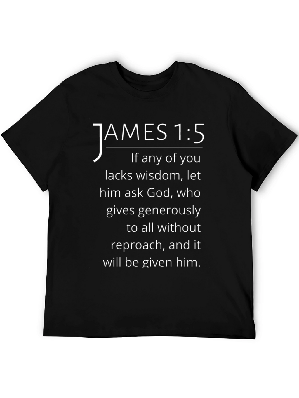 James 1:5 Christian T-Shirt - Wisdom & Faith