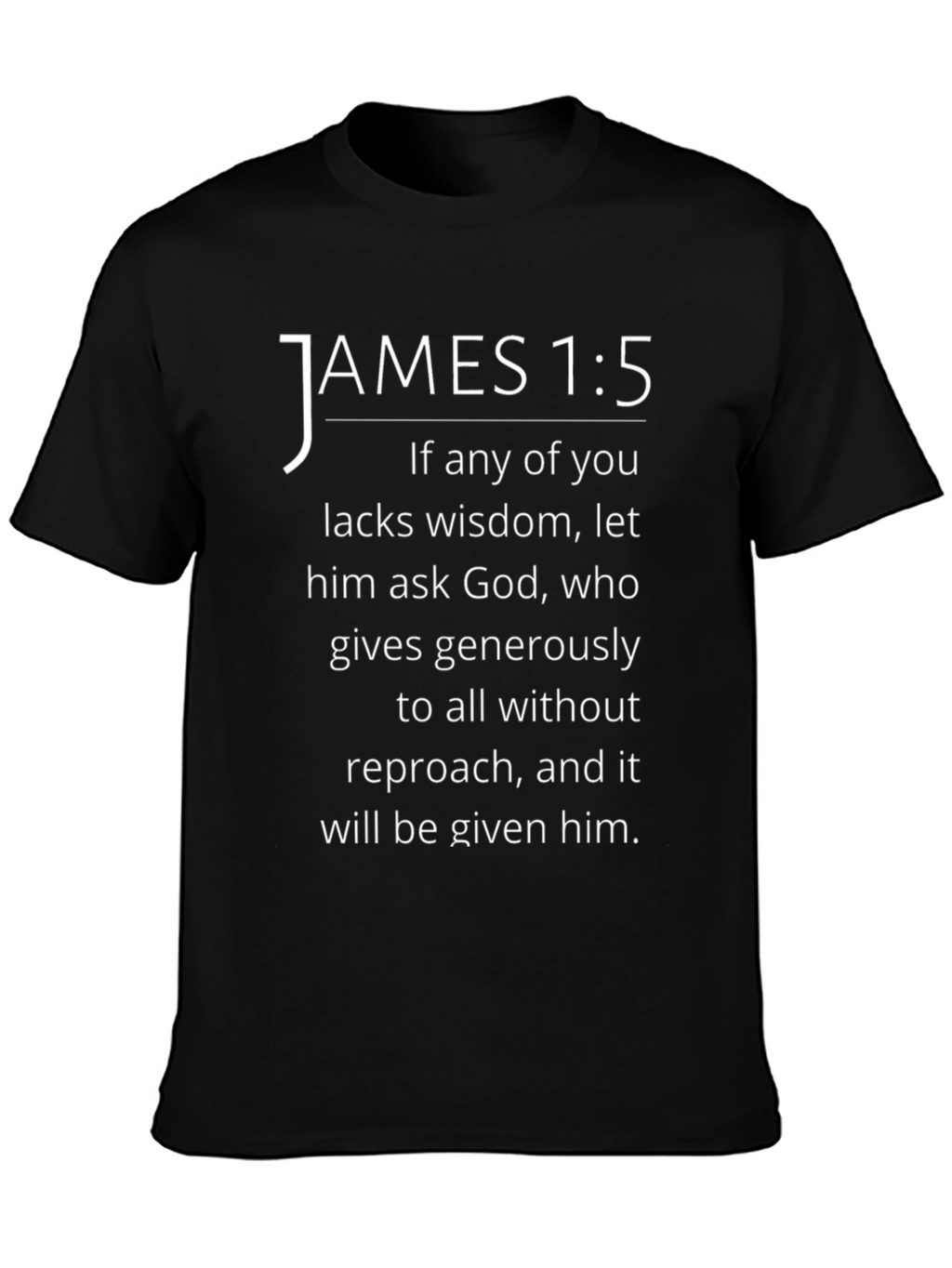 James 1:5 Christian T-Shirt - Wisdom & Faith