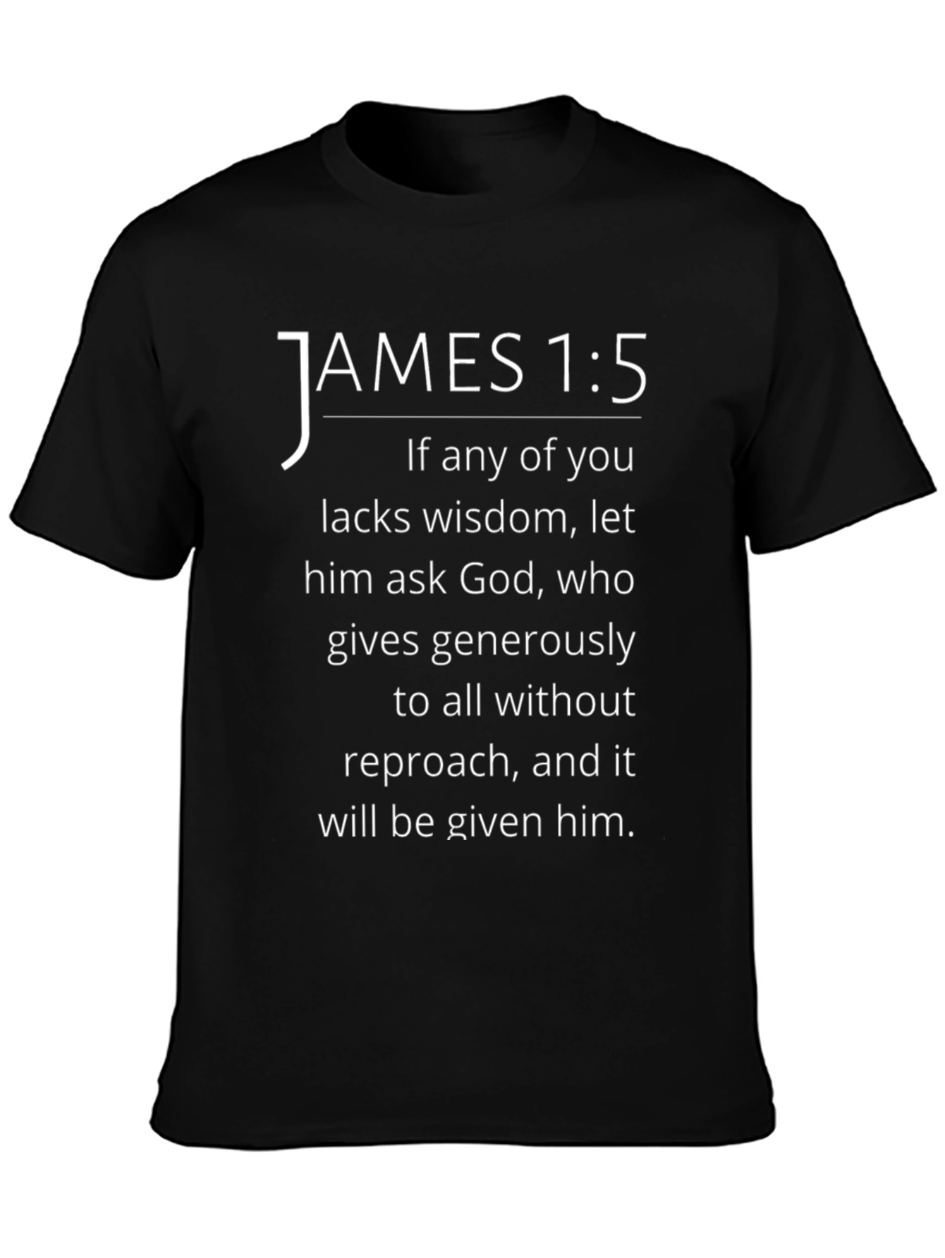 James 1:5 Christian T-Shirt - Wisdom & Faith