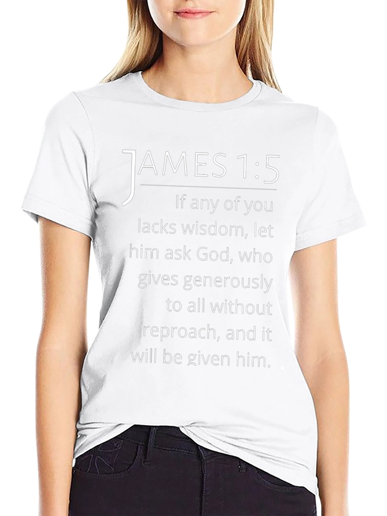 James 1:5 Christian T-Shirt - Wisdom & Faith