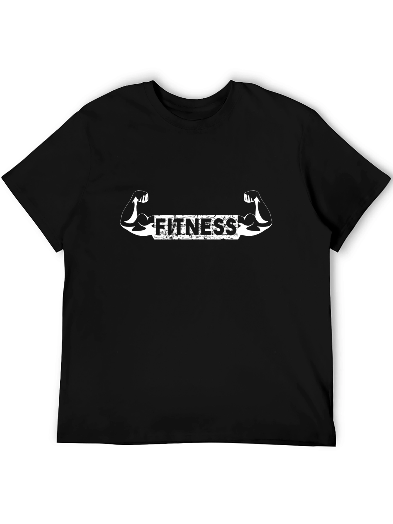 Fitness Graphic Print Tee - Black