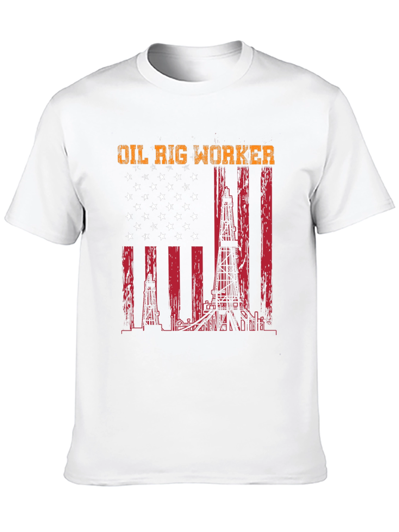 Oil Rig Worker American Flag T-Shirt