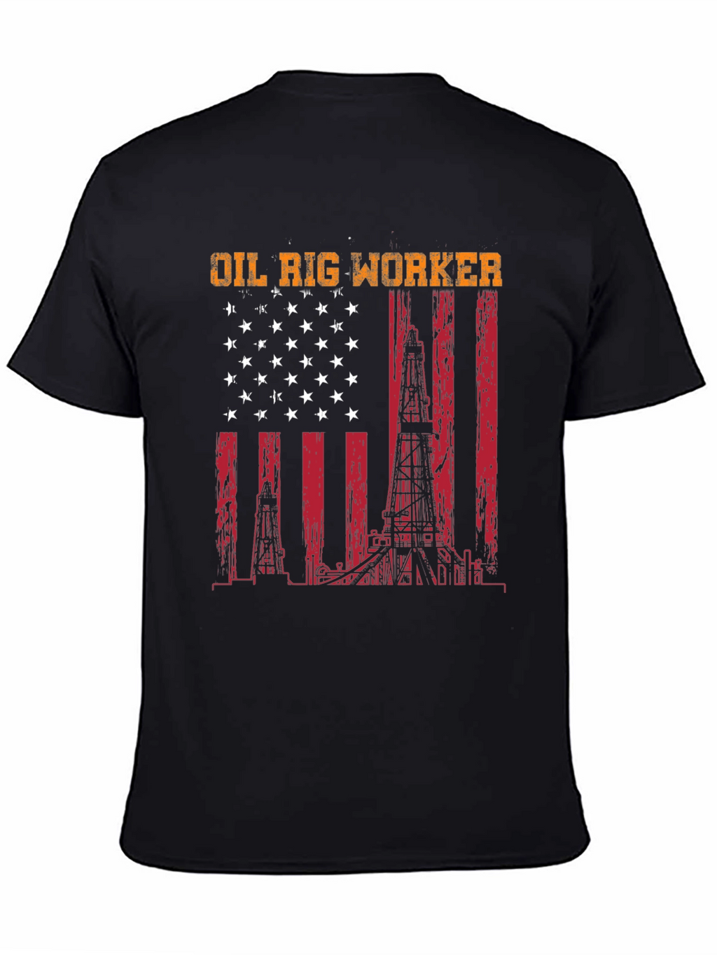 Oil Rig Worker American Flag T-Shirt