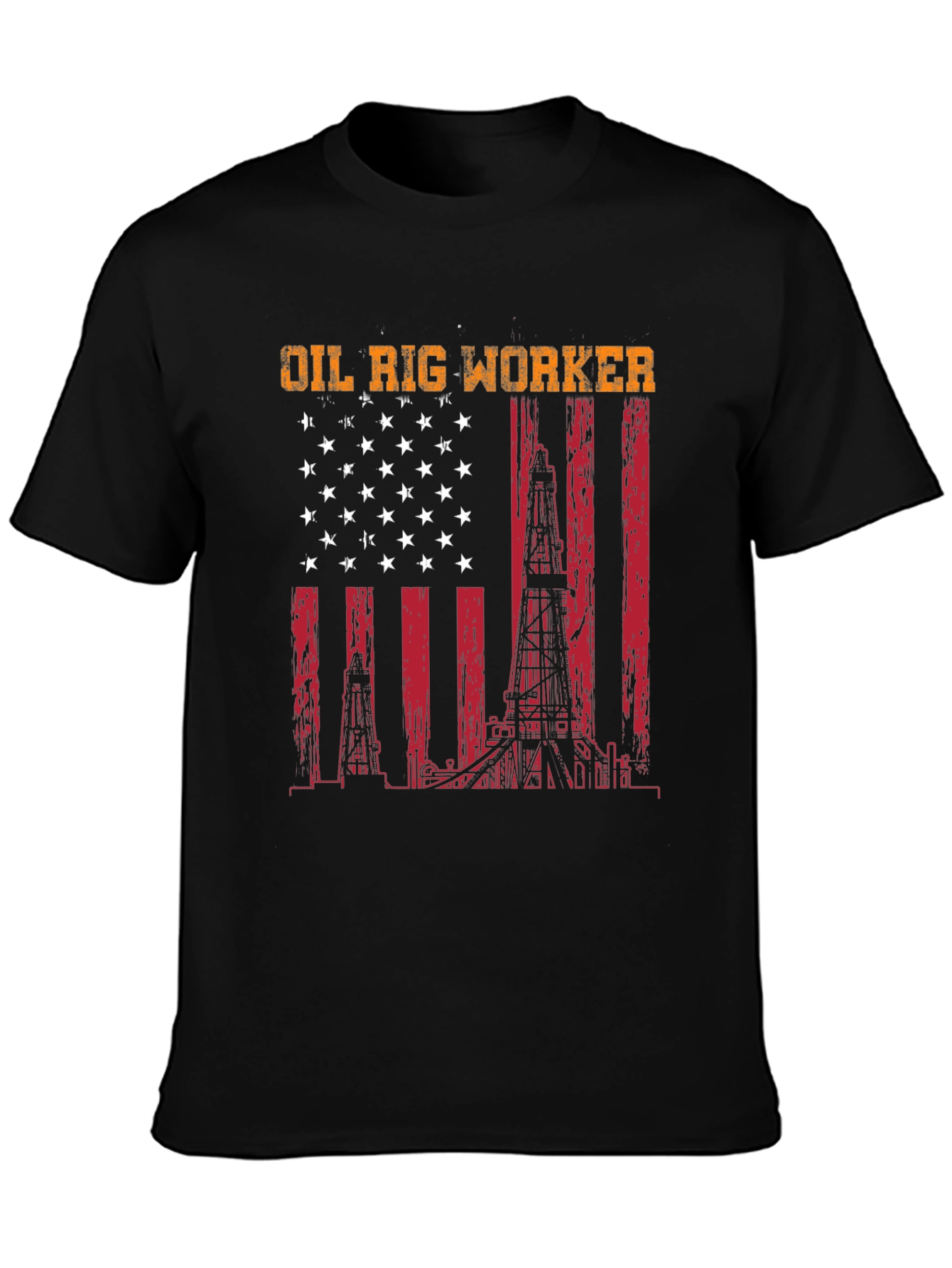 Oil Rig Worker American Flag T-Shirt