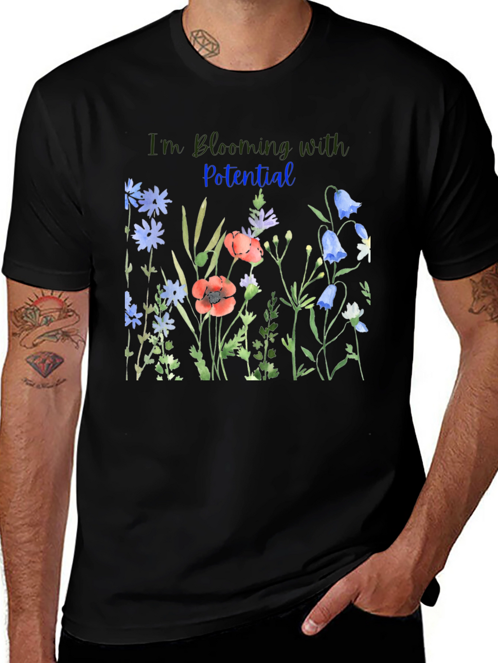 Blooming Potential Black T-Shirt