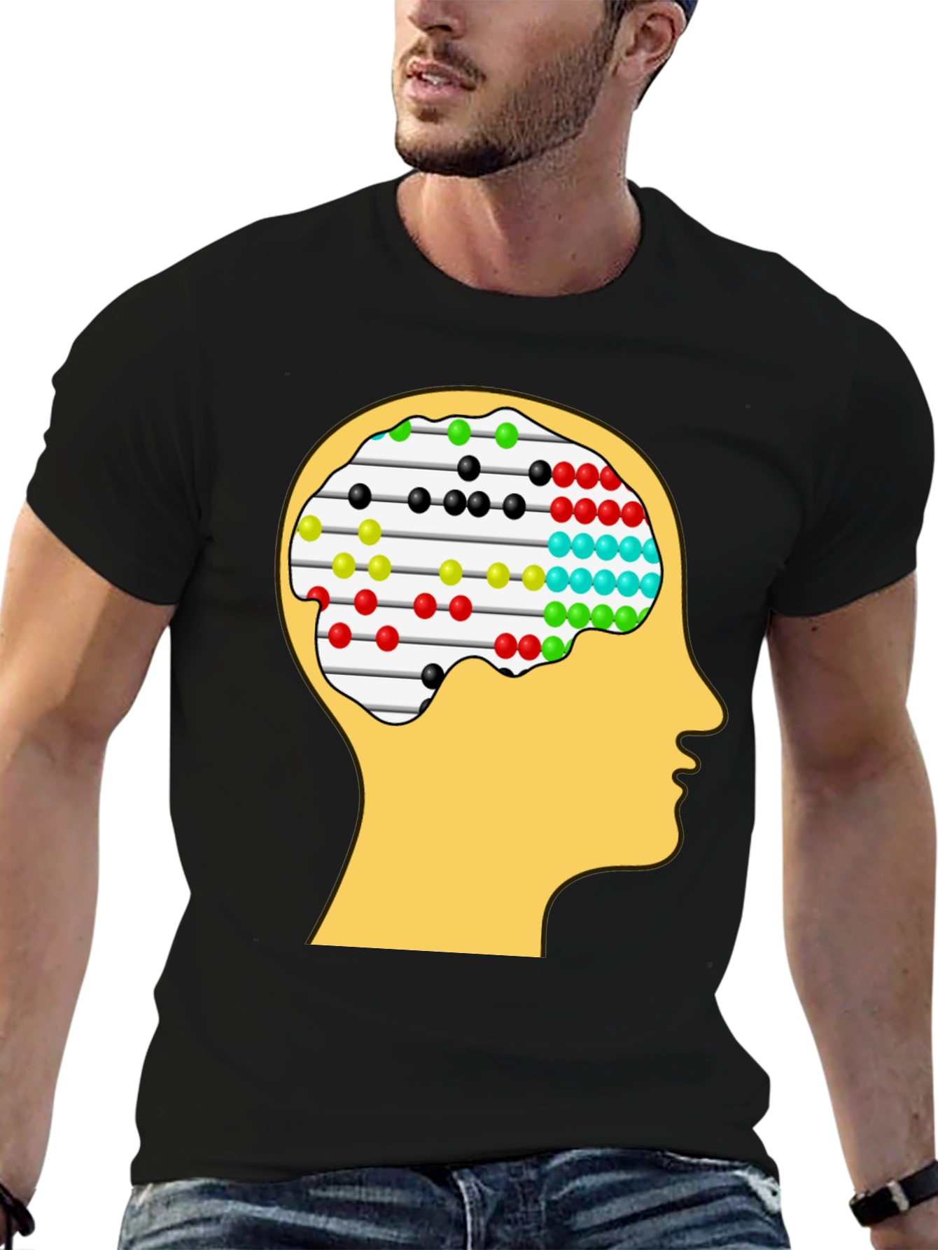 Brain Abacus Graphic Tee - Smart Casual T-Shirt