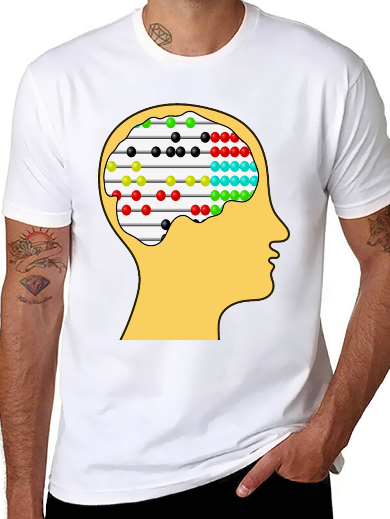 Brain Abacus Graphic Tee - Smart Casual T-Shirt
