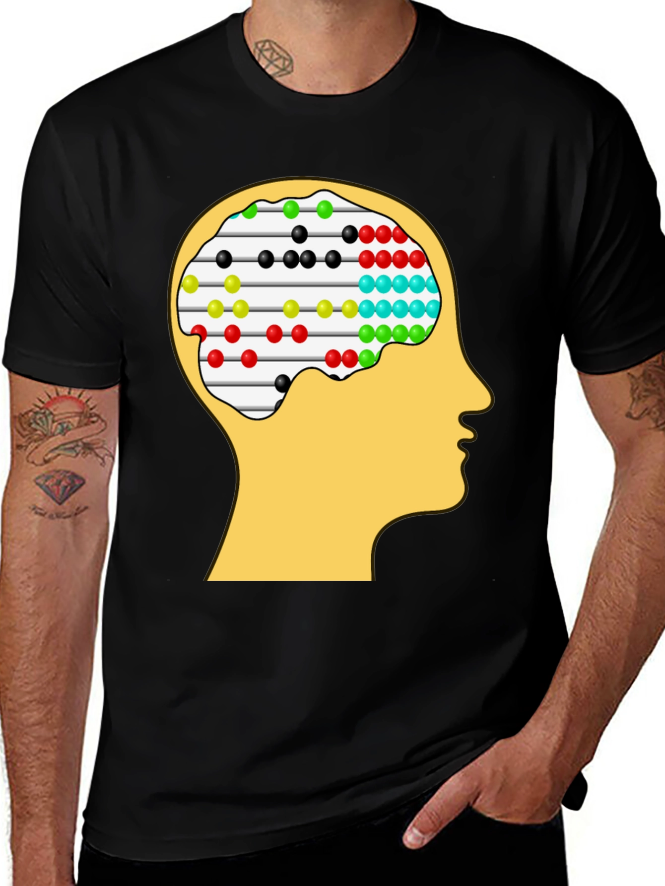 Brain Abacus Graphic Tee - Smart Casual T-Shirt