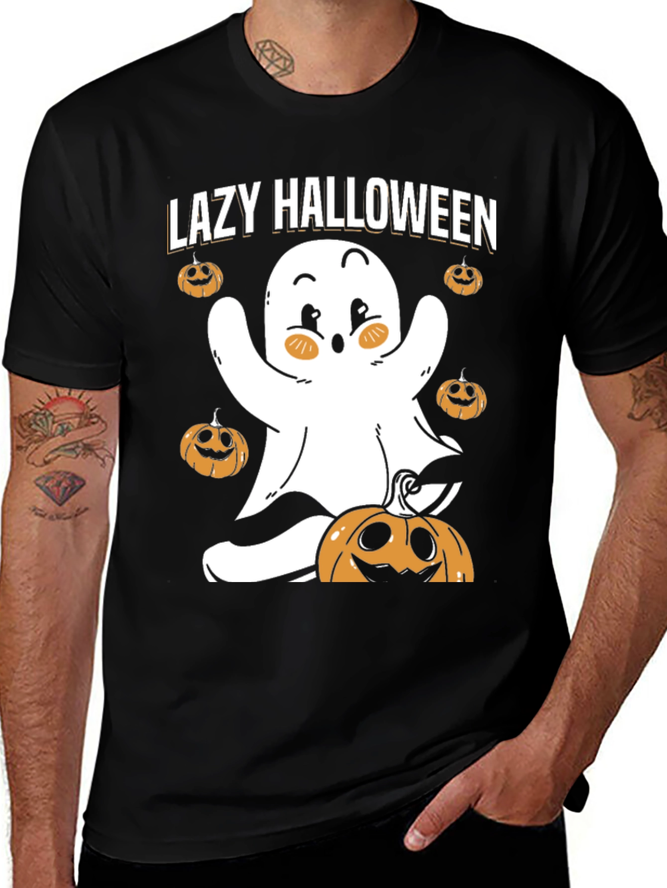 Lazy Halloween Ghost T-Shirt - Spooky Season