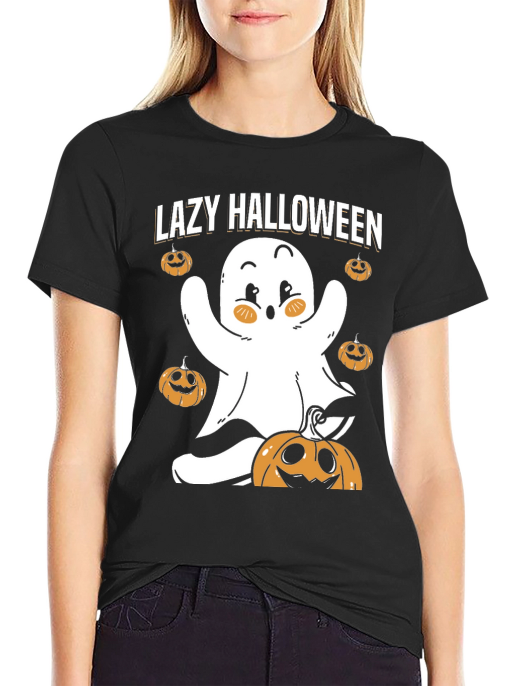 Lazy Halloween Ghost T-Shirt - Spooky Season